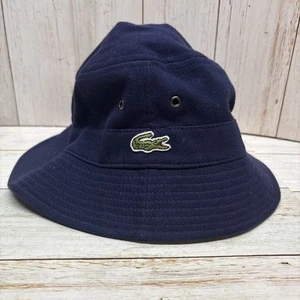 Sombrero Lacoste Cubo Ajustado Para Hombre Pequeño-3 Azul Marino Algodón Francia Bordado - Imagen 1 de 6