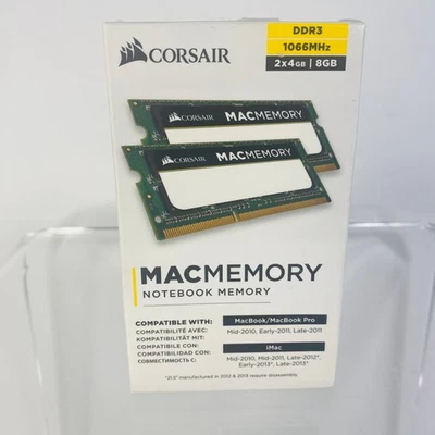 Corsair Mac Memory 8GB (2 x 4GB) PC3 8500 (DDR3-1066) Memory (CMSA8GX3M2A1066C7) - Image 1 of 2