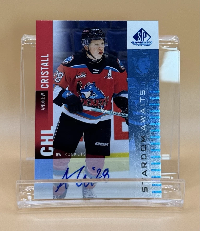2023-24 SP Game Used CHL Edition Stardom Awaits Blue Andrew Cristall #SA-AC Auto - Image 1 of 2
