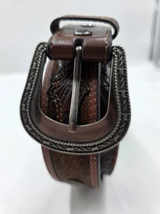 Wrangler Western Fur On leather Belt Mens Size 36" - Bild 1 von 8