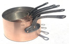 Vintage French Copper Pan Set of 5 Mauviel France Tin Lining 16lbs 2mm RARE