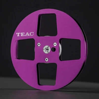 1X TEAC 7" Universal Purple 1/4" Edge Polished Tape Reel For TEAC Tape Recorders - Image 1 of 4