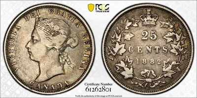 1882-H Canada 25 Cents PCGS VF25 Lot#G1209 Silver! - Image 1 of 4