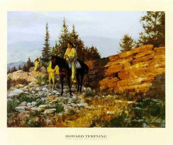 Howard Terpning Before the Sunset - Edición abierta firmada por nativos americanos en papel Foto 1 de 1
