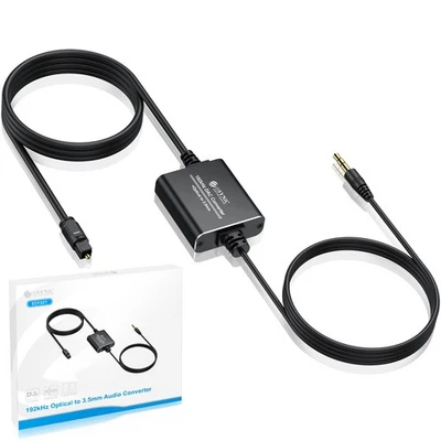 192kHz Optical SPDIF to 3.5mm AUX Digital to Analog Audio Converter Toslink DAC - Image 1 of 4