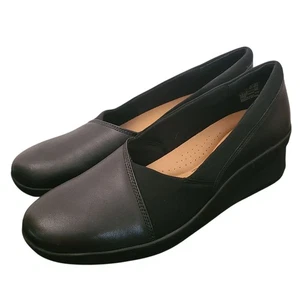 Clarks Suttyn Walk Damen-Leder-Keilabsatz schwarz Leder Größe 9 neu ohne Karton UVP 100 $ - Bild 1 von 7