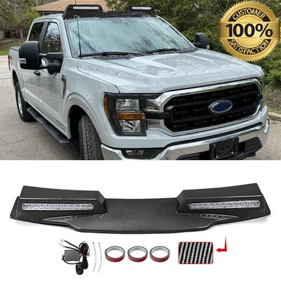 For Ford F150 F-150 Raptor 2021-23 Roof Top Spoiler Light Bar Carbon Fiber Look Foto 1 de 4