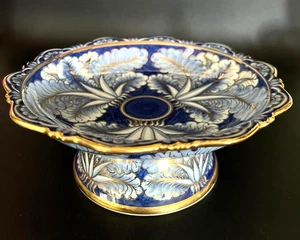 Vintage Benjarong Pedestal Bowl Festival Gold Hand Painted Signed Porcelain - Picture 1 of 8