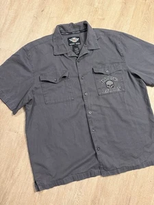 Harley Davidson Willie G. Skull Garage Gray Button Shirt Size XXL 2XL - Picture 1 of 8