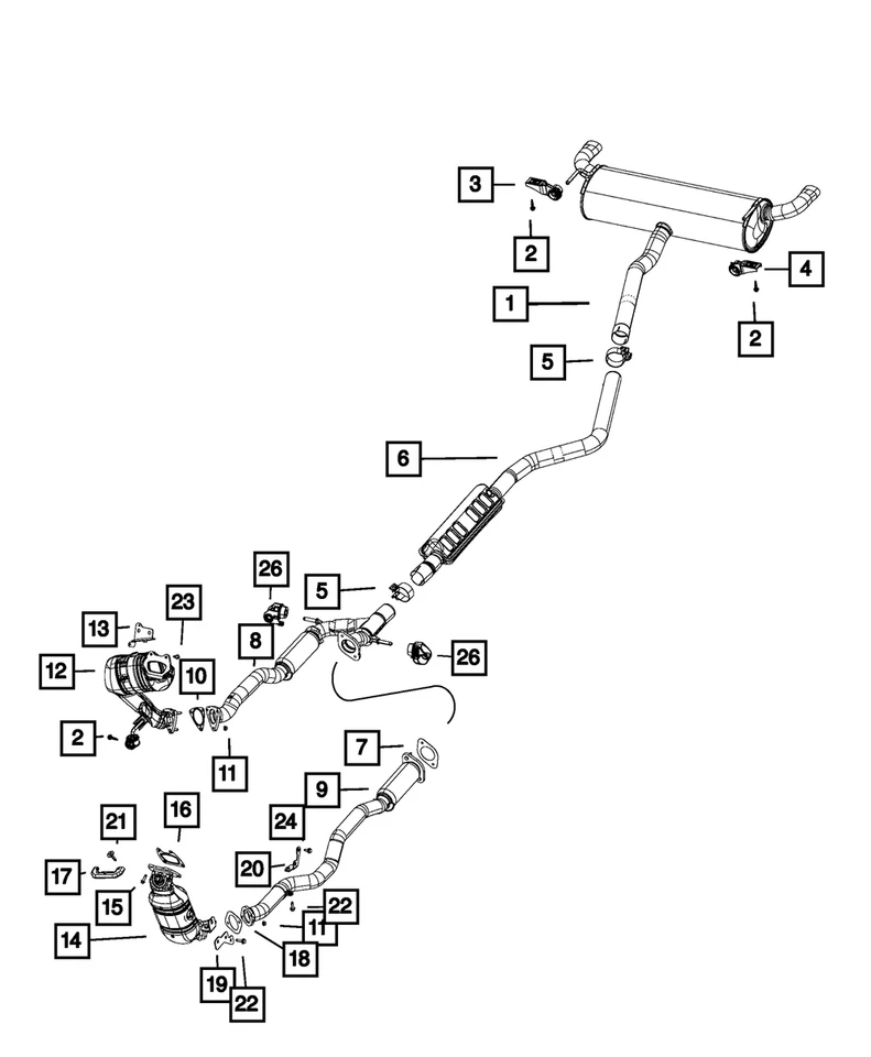 Tubo de escape delantero original Mopar 68105882AG Foto 1 de 1