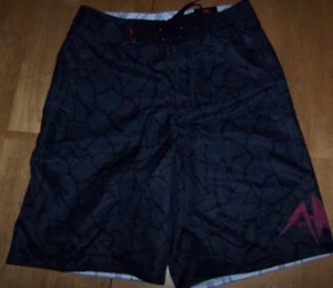 NWT MENS TONY HAWK BLACK GRAY BOARD WATER SHORTS SZ 30 - Picture 1 of 2