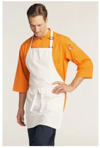 Bib Apron, 2 Pockets, Adjustable Neck, Color: White, Size: 23"W x 30"L - 3016 - Picture 1 of 1