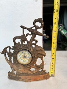 antique novelty desk clock anchor shape 
