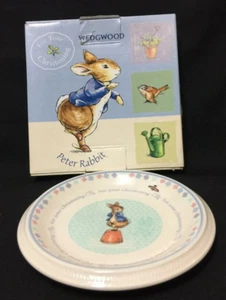 Wedgwood Peter Rabbit Childs Christening Plate Beatrix Potter NEW Tags Box - Picture 1 of 3