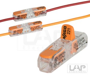 WAGO Klemmen 2 Leiter Klemme Durchgangsverbinder mit Hebel 221-2411 Hebelklemme