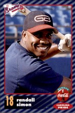 1996 Greenville Braves Coke #22 Randall Simon Willemstad Curacao Baseball Card