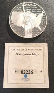 American Mint Limited Edition, State Quarter Inlay, George Washington. - Picture 1 of 4