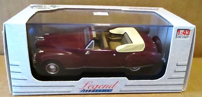 Lincoln Continental 1941 coche convertible 1:43 juguete universal hobbies4669 Burgandy Foto 1 de 4