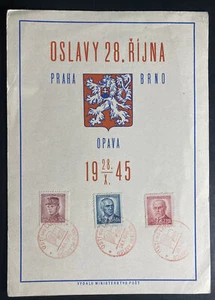 1945 Ústí nad Labem Czechoslovakia First Day Souvenir Sheet Cover Festival - Picture 1 of 2