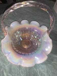 Vintage Fenton Large Wedding Basket - Picture 1 of 11