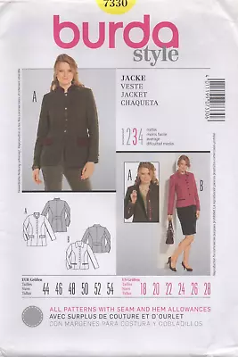 Burda Sewing Pattern 7330 Jacket Lined in Two Lengths Princess Size 18 - 28 NEW - Image 1 of 4
