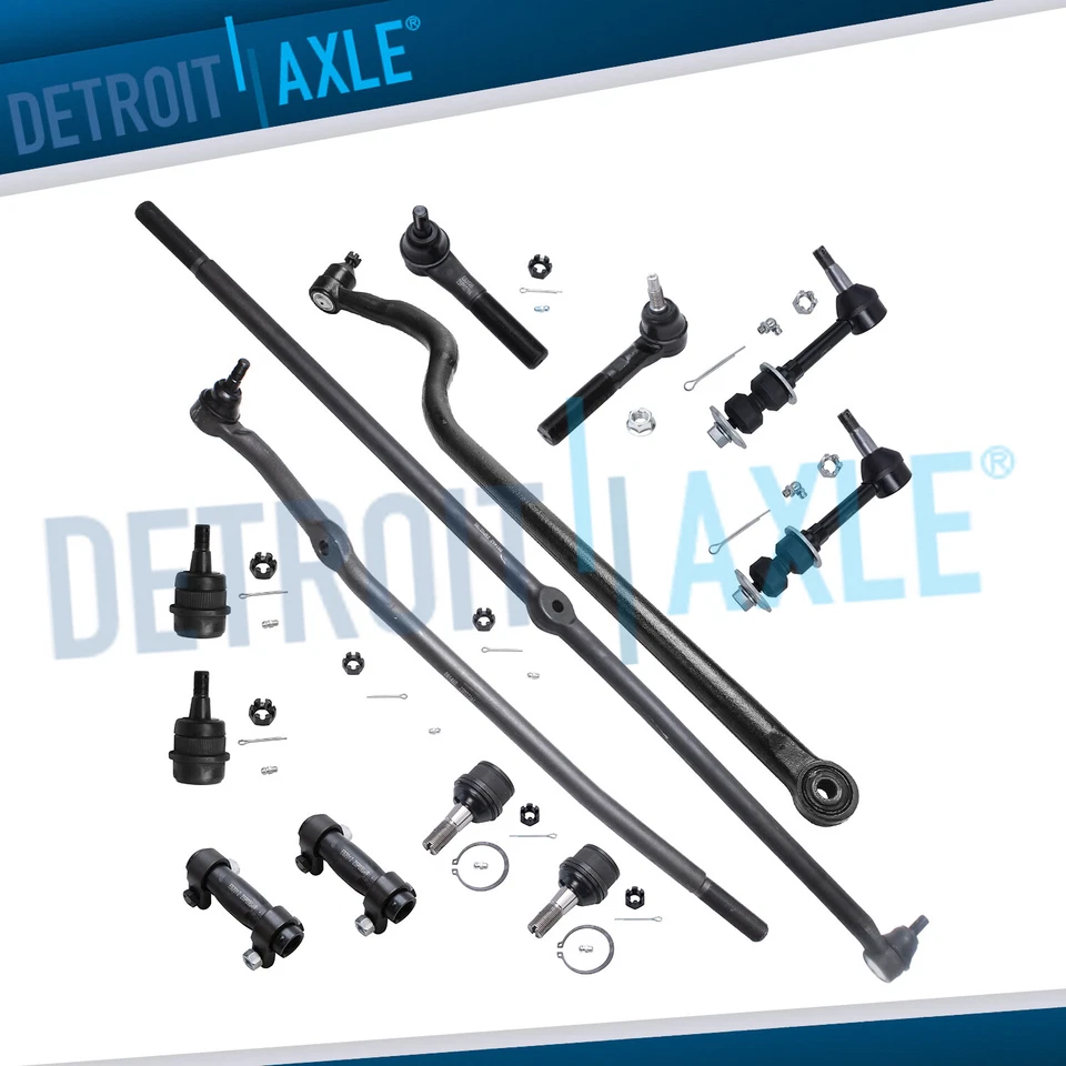 13pc 4WD Tie Rod Track Bar Ball Joint Drag Link Kit for 2000 2001 Dodge Ram 1500 — 第 1/4 张图片