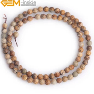 Natural Picture Jasper Stone Loose Beads Faceted For Jewelry Making strand 15" - Picture 1 of 43