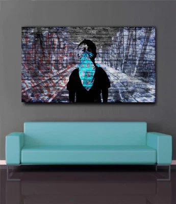 Banksy Graffitti Bandana Kid Street Art  Canvas / Gloss 36 x 24 Giclee Print - Image 1 of 3