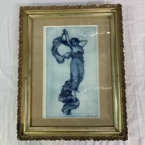 Antique 1884 Aestheticis Etching Walter Satterlee "The Evening Star" Gold Frame - Picture 1 of 17