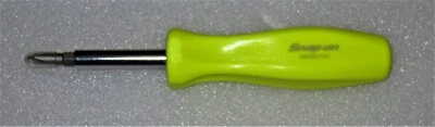 NEW* Snap-on Reversible Screwdriver SDDD41HV *4 BITS* HI-VIZ YELLOW HARD HANDLE - Image 1 of 4