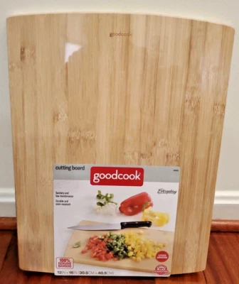 NEW LARGE SEALED Good Cook cutting board 100% Genuine Bamboo 12 x 16 DURABLE - Image 1 of 4