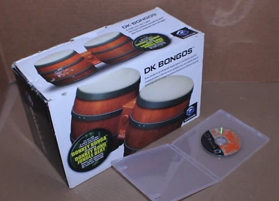 USADO / Funciona / Nintendo GameCube DK Bongos con Caja y Lote de Discos Donkey Konga Foto 1 de 4