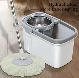 Mop And Bucket Set With 3 Cleaning Cloths, Magic 360°Spin, Hands Free Suspension - Picture 1 of 12