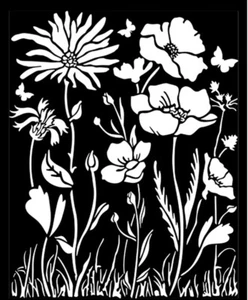 Stamperia ATELIER DES ARTS - AMAPOLA Y FLOR - PLANTILLA - 20CM X 25CM - Imagen 1 de 1