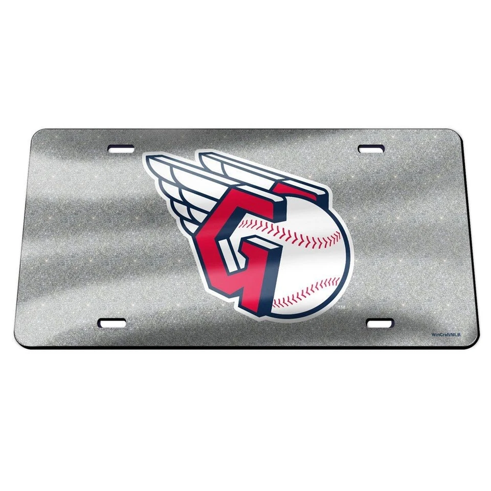 CLEVELAND GUARDIANS SPARKLE SPECIALTY ACRYLIC CAR LICENSE PLATE MLB LICENSED - Image 1 of 1