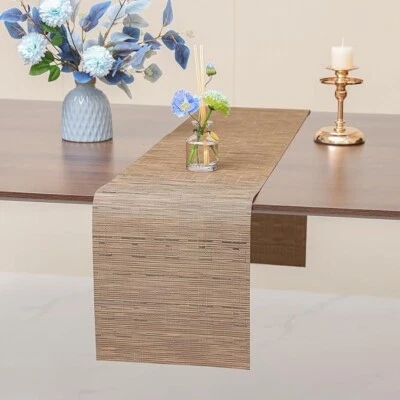 Woven Pvc Table Runner With Umbrella Hole Indoor Outdoor Party Décor 30x200cm - Image 1 of 4