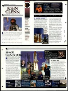 John Glenn #7 Pioneers Secrets Of The Universe Fact File Fold-Out Page - Picture 1 of 1