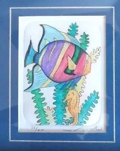 Arte enmarcado original Susan Shepard grabado peces tropicales acuario caballito de mar mar mar - Imagen 1 de 9