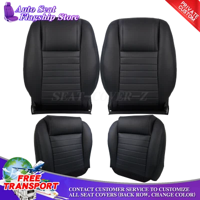 For 2005-2009 Ford Mustang GT Both Side Bottom & Top Seat Cover Leather Black Foto 1 de 4