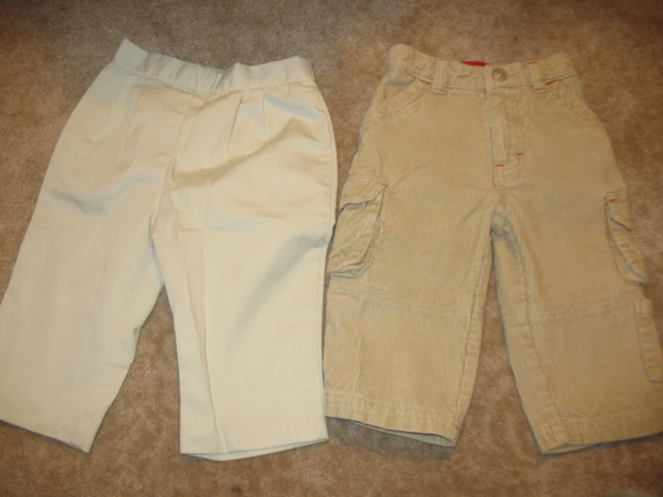 2 Pairs of Boys' 12 Month PANTS (Khakis & Sonoma Corduroys) perfect condition' - Image 1 of 1