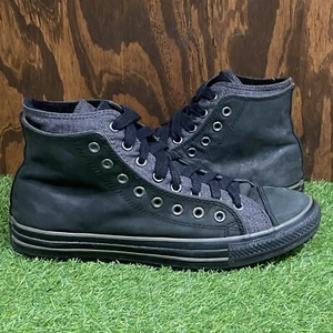 Converse CT All Star Negro Cuero/Lona Doble Capa Top Alto/Hombre EE. UU. 11 - Imagen 1 de 14