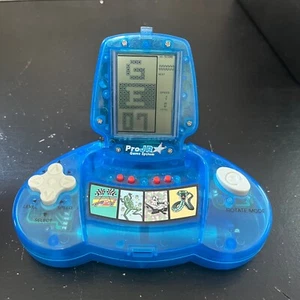 TESTED! WORKING! Vintage PRO JR Clear Blue Handheld Multi Game Systems - Picture 1 of 3