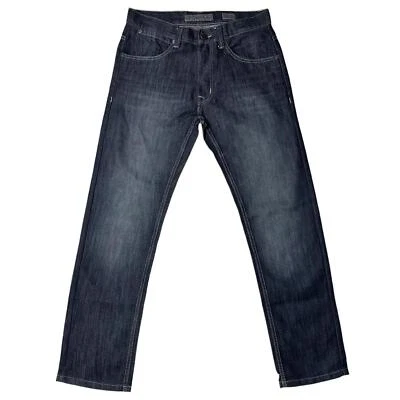 Pantalones de mezclilla ajustados rectos azul oscuro 30x30 nuevos sin etiquetas PD&C para hombre Foto 1 de 4