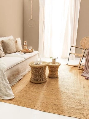 Alfombra Corredor 100% Yute Natural Trenzado Hecho a Mano Alfombra Moderna Aspecto Rústico Alfombra Foto 1 de 4