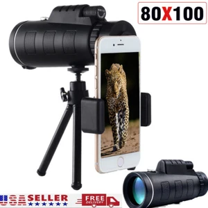 80*100 Zoom HD Monocular Telescope Day/ Night Vision BAK4 Starscope High Power - Picture 1 of 18