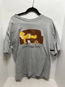Vintage The Simpsons T-Shirt Herren XL Livin La Vida Sofa Heather Grau Freizeit - Bild 1 von 2