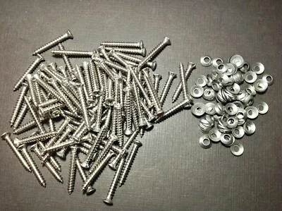 100 piezas Chevy #8 x 1-1/4" con 6 phillips cabeza ovalada tornillos arandelas empotrables GM Foto 1 de 4