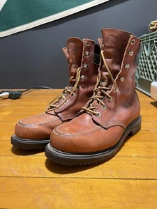 Scarpe stivali vintage pelle ala rossa ottime condizioni taglia 7 - Foto 1 di 8