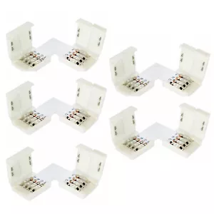 5Pcs 3528 5050 4Pin 10mm L Shape Adapters PCB LED Strip Connectors No soldering - Picture 1 of 8