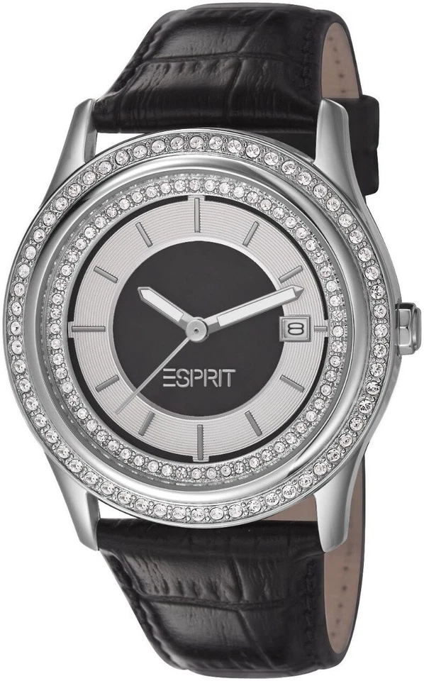 Esprit женщины Twinkle кристаллы кожи часы совершенно новый в коробке ES106132001 подлинный - Изображение 1 из 1